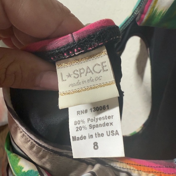 L Space Cozumel Free Love Bandeau Monokini One Piece Swimsuit Sz 8 - Picture 9 of 10